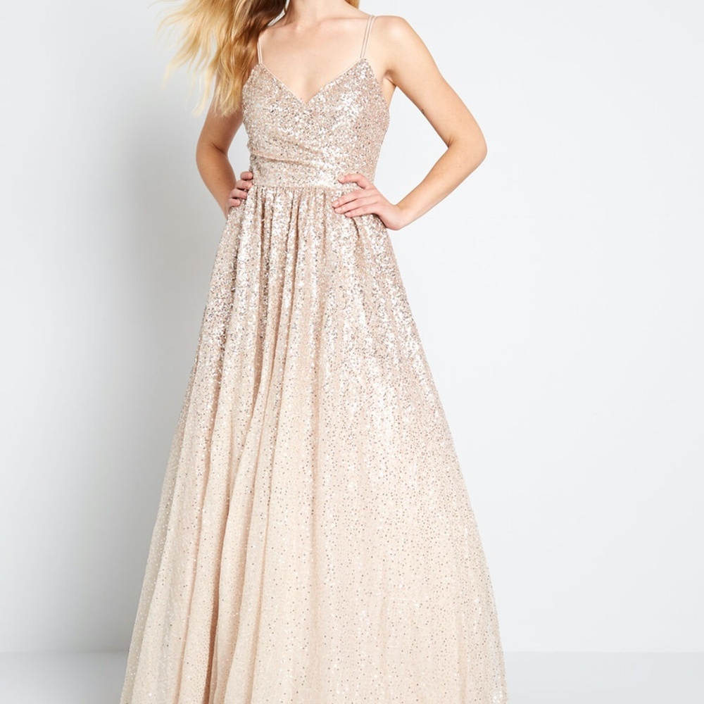 Modcloth Eliza J Cheers to You Sequin Maxi Dress